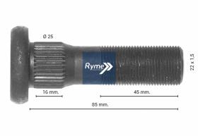 RYME AUTOMOTIVE 0414039 - 	PERNO RUEDA DAF 85MM DL