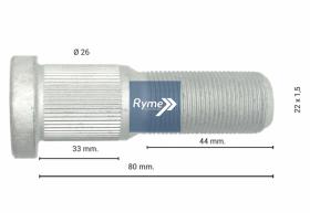  0414106 - PERNO RUEDA SMB/FRUEHAUF 80MM DRACOMET