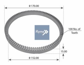 RYME AUTOMOTIVE 17601 - CORONA ABS BPW ECO 8-9T 170X152X16-100R