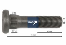 RYME AUTOMOTIVE 0414287 - PERNO DE RUEDA DAF 94/104MM M22 1309190